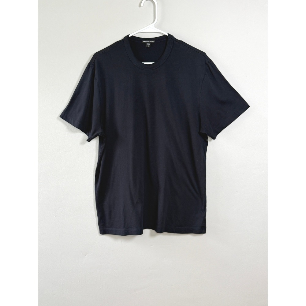 James Perse T-Shirt Mens 3 Black Casual Crew Neck Cotton Tee Soft Classic